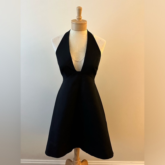 HALSTON Black Halter Dress 4 - Picture 1 of 9